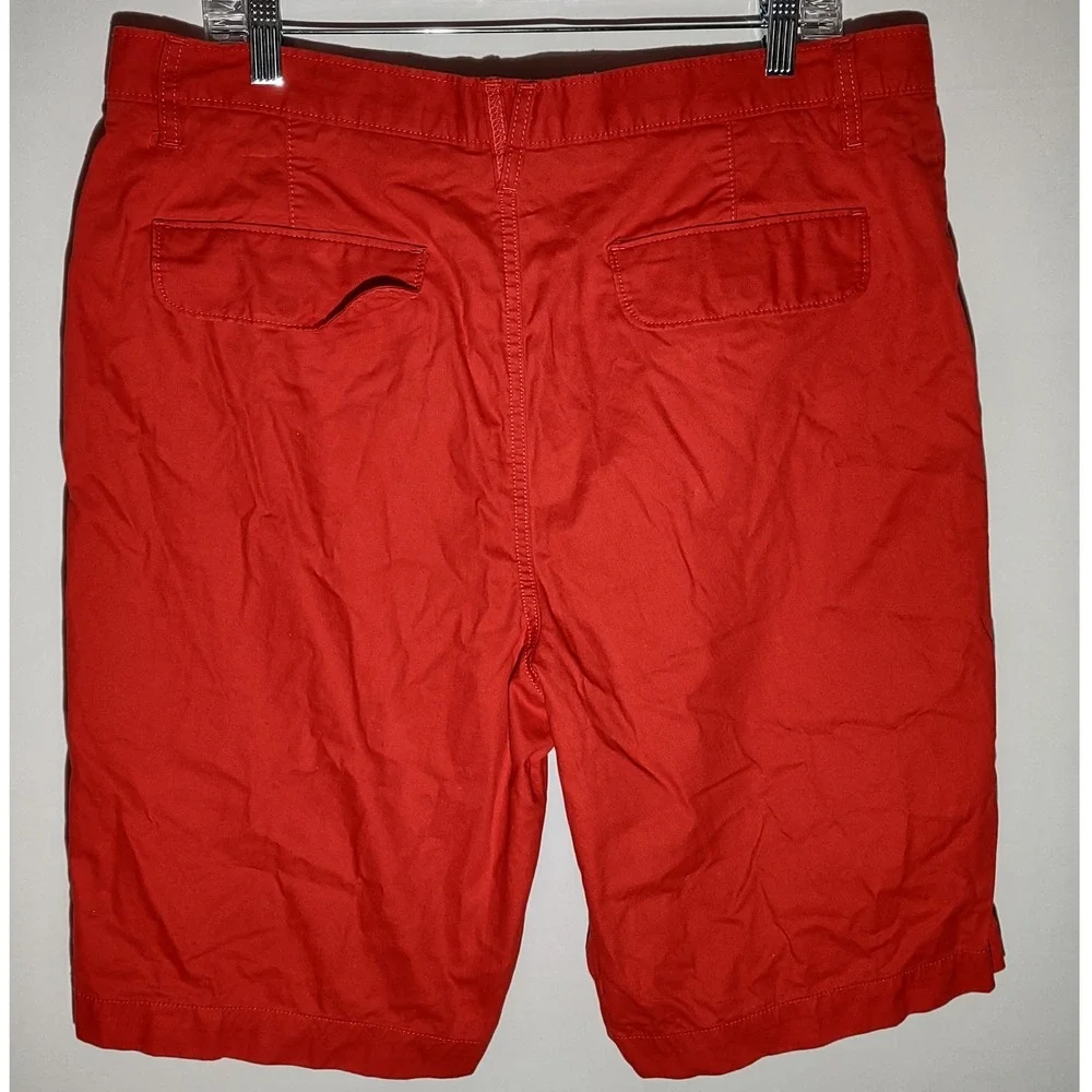 Apt 9 Mens Red Chino Shorts Flat Front 100% Cotton‎ Size 36